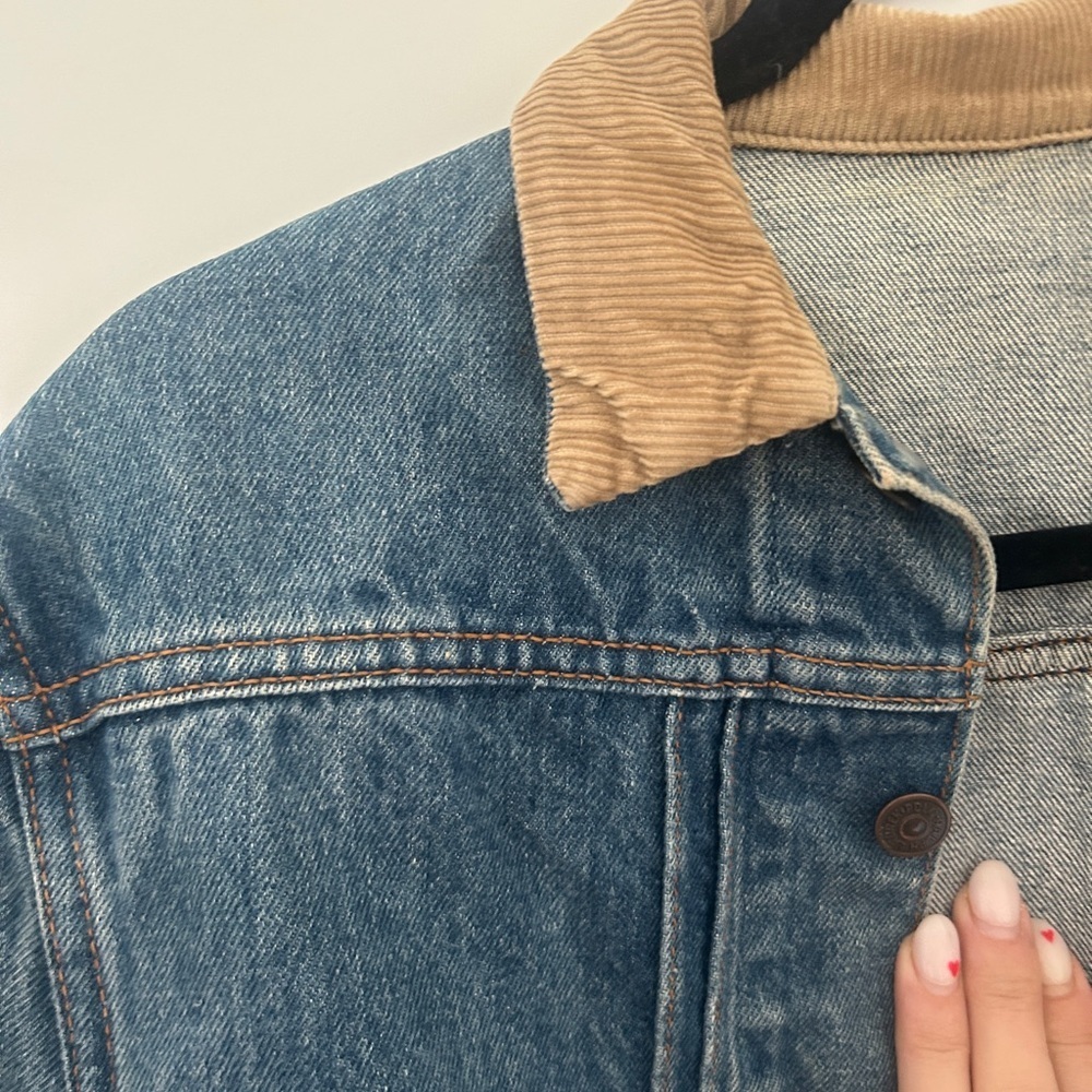 Vintage Polo Western Ralph Lauren Denim Jacket Corduroy Collar USA - Picture 8 of 15